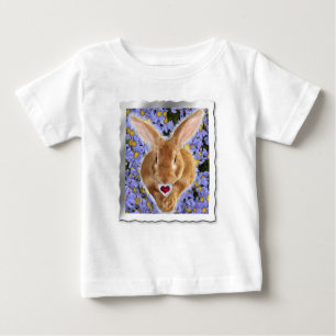 Framed Adorable Bunny with Sweet Heart Baby T-Shirt