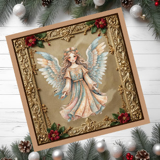 Framed Angel Christmas Magnetic Card