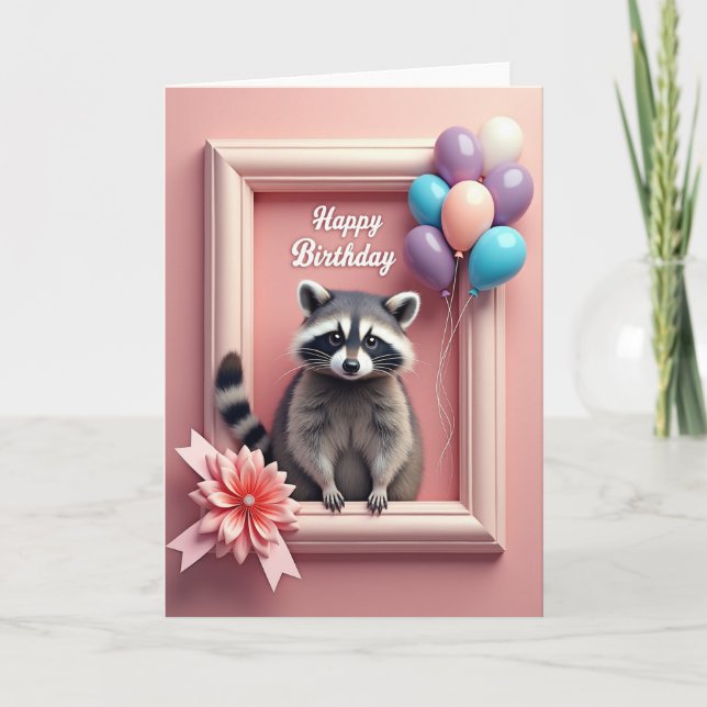 Framed Animal Birthday Card (Front)