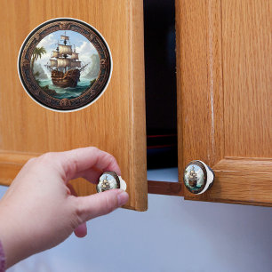 Framed Battleship  Ceramic Knob