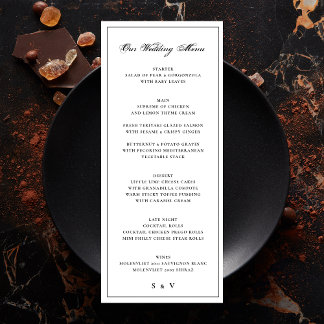Framed | Calligraphy Elegant Monogram Wedding Menu