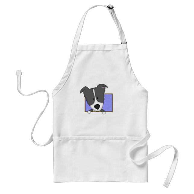 Framed Cartoon Border Collie Standard Apron (Front)