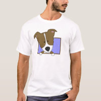 Framed Cartoon Brown Border Collie TShirt