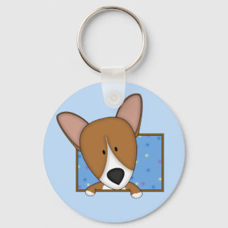 Framed Cartoon Corgi Keychain