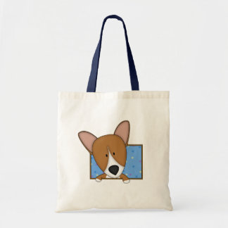 Framed Cartoon Corgi Tote Bag