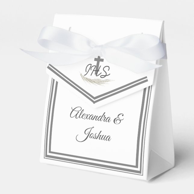 Framed Catholic Bible Verse Wedding  Favour Box (Front Side)