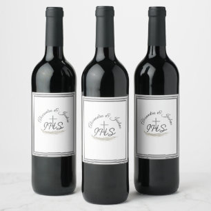 Framed Catholic Bible Verse Wedding Wine Label