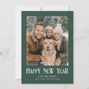 Framed Classic New Year Photo Holiday Card