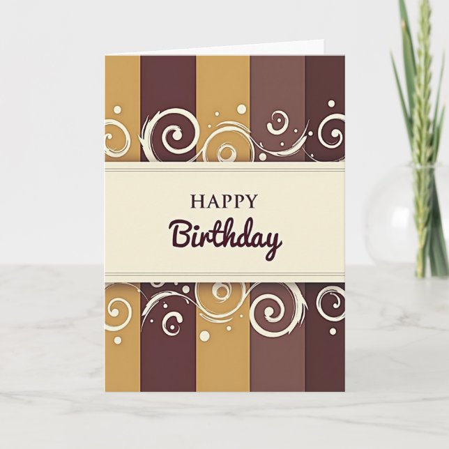 Framed Cream Birthday Card (Front)