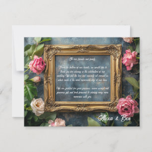 Framed Custom Wedding Thank You Card