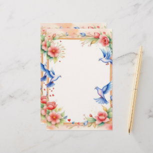 Framed Doves 1 Stationery