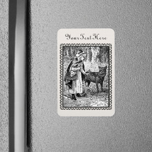 Framed Drawing Little Red Riding Hood Wolf Woods Magnet