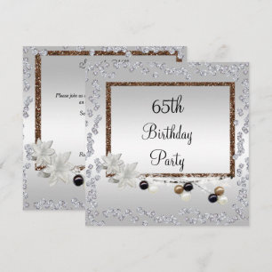 Framed Elegance 65th Birthday Invitation