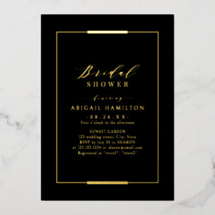 Framed Elegance Black Gold Simple Bridal Shower