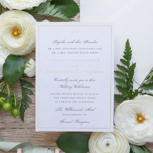 Framed Elegant Monogram Green White Wedding