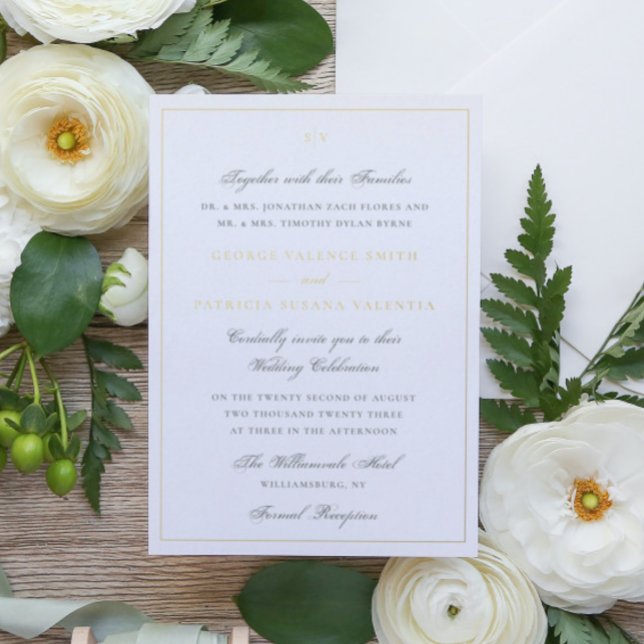 Framed Elegant Monogram Green White Wedding (Creator Uploaded)