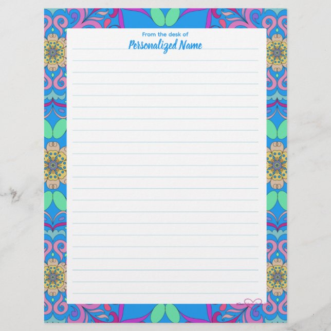 Framed Fiesta Lined  Custom Letterhead (Front)