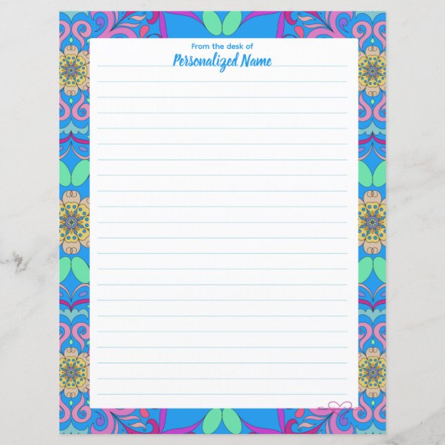 Framed Fiesta Lined Paper Sheet (Front)