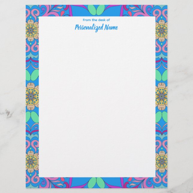 Framed Fiesta Unlined  Custom Letterhead (Front)