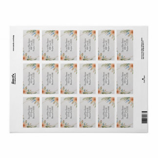 Framed Flowers Address Label
