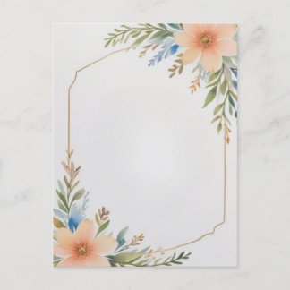 Framed Flowers Blank Postcard