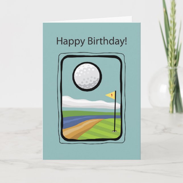 Framed Golf Birthday Card (Front)