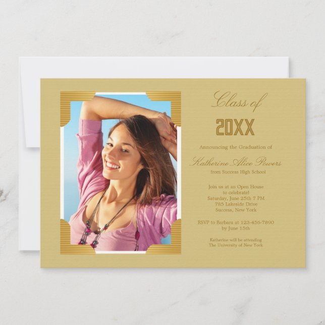 Framed Graduation Photo Invitation (Front)