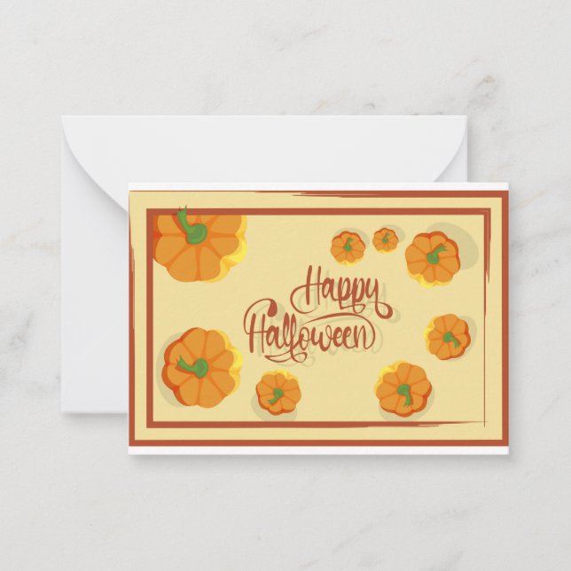 Framed greeting card Happy Halloween typography   (Front)