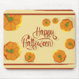 Framed greeting card Happy Halloween typography Mouse Pad