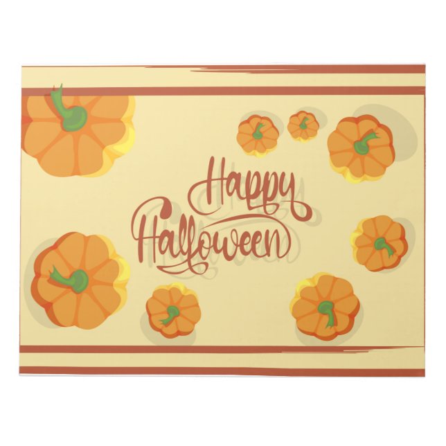 Framed greeting card Happy Halloween typography   Notepad (Front)