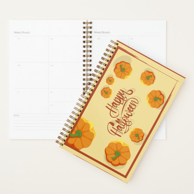 Framed greeting card Happy Halloween typography   Planner (Display)