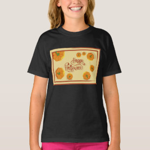 Framed greeting card Happy Halloween typography T- T-Shirt