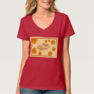 Framed greeting card Happy Halloween typography T- T-Shirt