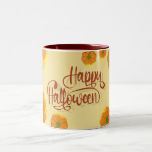 Framed greeting card Happy Halloween typography Two-Tone Coffee Mug