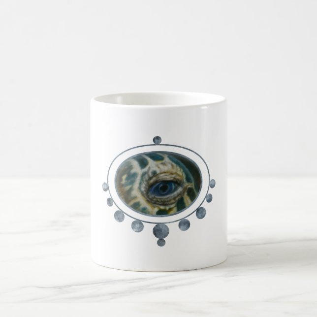 Framed Hawksbill Turtle Eye Coffee Mug (Center)