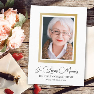 Framed in Faux Gold Photo Memorial Program Programme