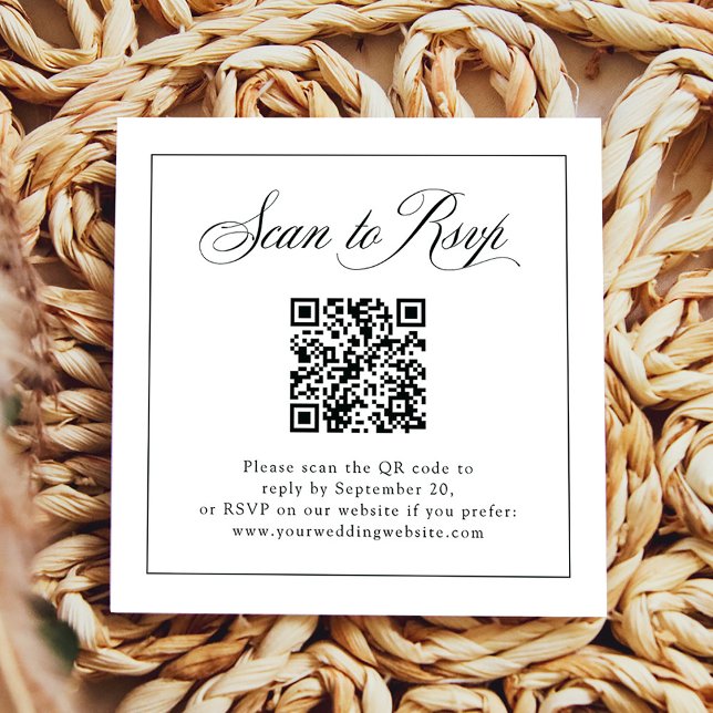 Framed Italian Elegance | RSVP with QR Code Enclosure Card (Creator Uploaded)