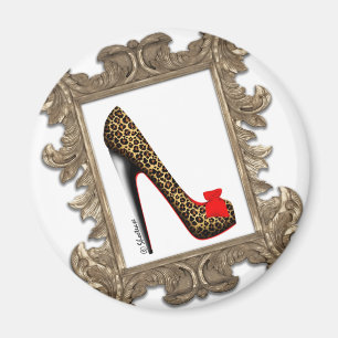Framed Leopard Stiletto Pump Magnet