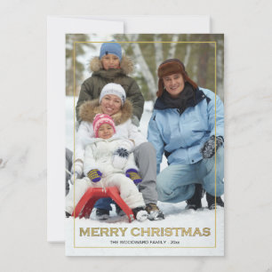 Framed Merry Christmas (V) Photo Holiday Card