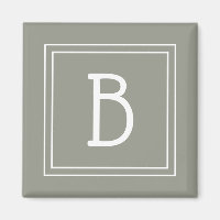 Framed Minimalist Monogrammed Letter Initial Green