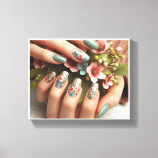 Framed Nail Art Stretched Canvas Print