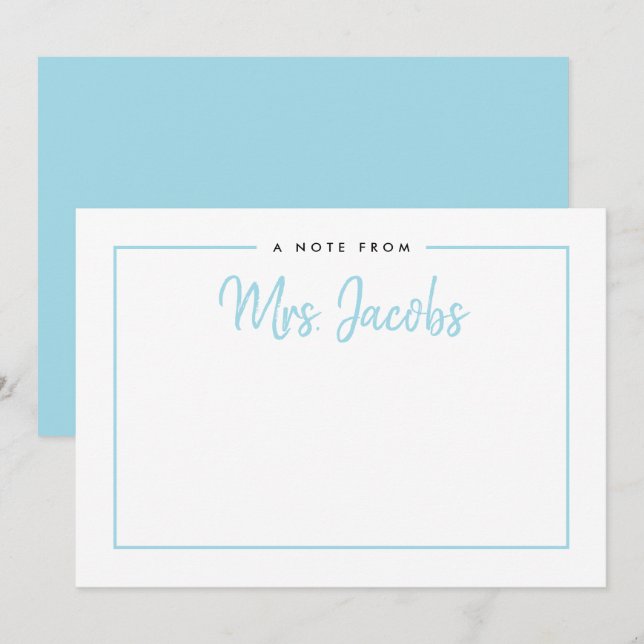 Framed Note Custom Colours Personalised Stationery Holiday Card (Front/Back)
