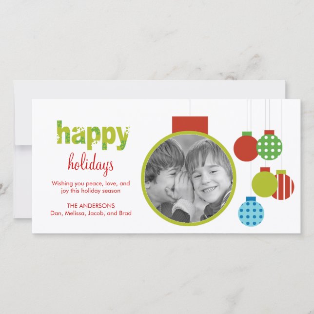 Framed Ornament Holiday/Christmas Photo Card (Front)