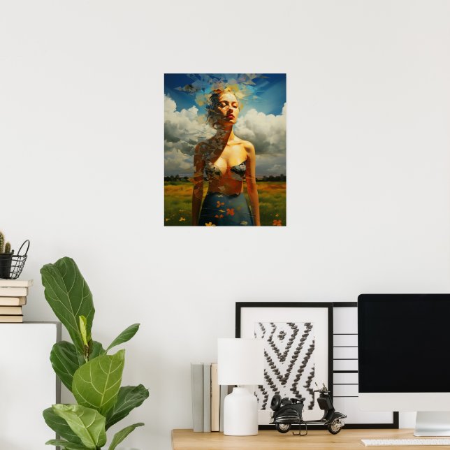 Framed painting of a woman outdoors poster (Home Office)