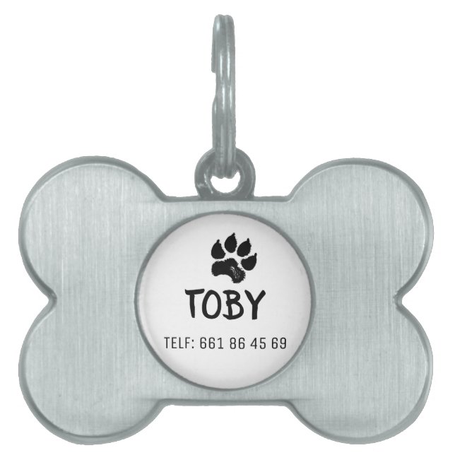 Framed pet plate ID tag (Front)