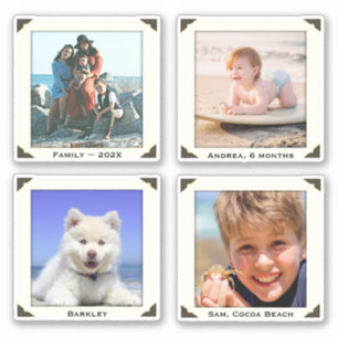 Framed Photo Sticker Shapes Portrait Collage
