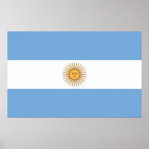 Framed print with Flag of Argentina