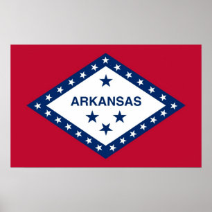 Framed print with Flag of Arkansas, U.S.A.