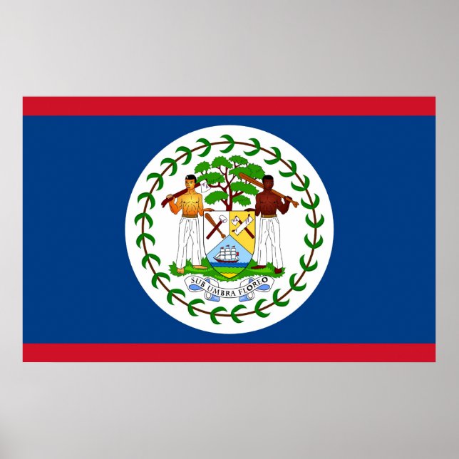 Framed print with Flag of Belize (Front)