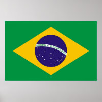 Framed print with Flag of Brazil